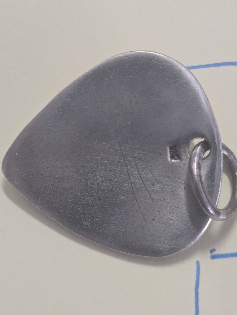 Sterling Silver Cross Guitar Pick Pendant - Chromehearts Inspired - Picture 2 of 3